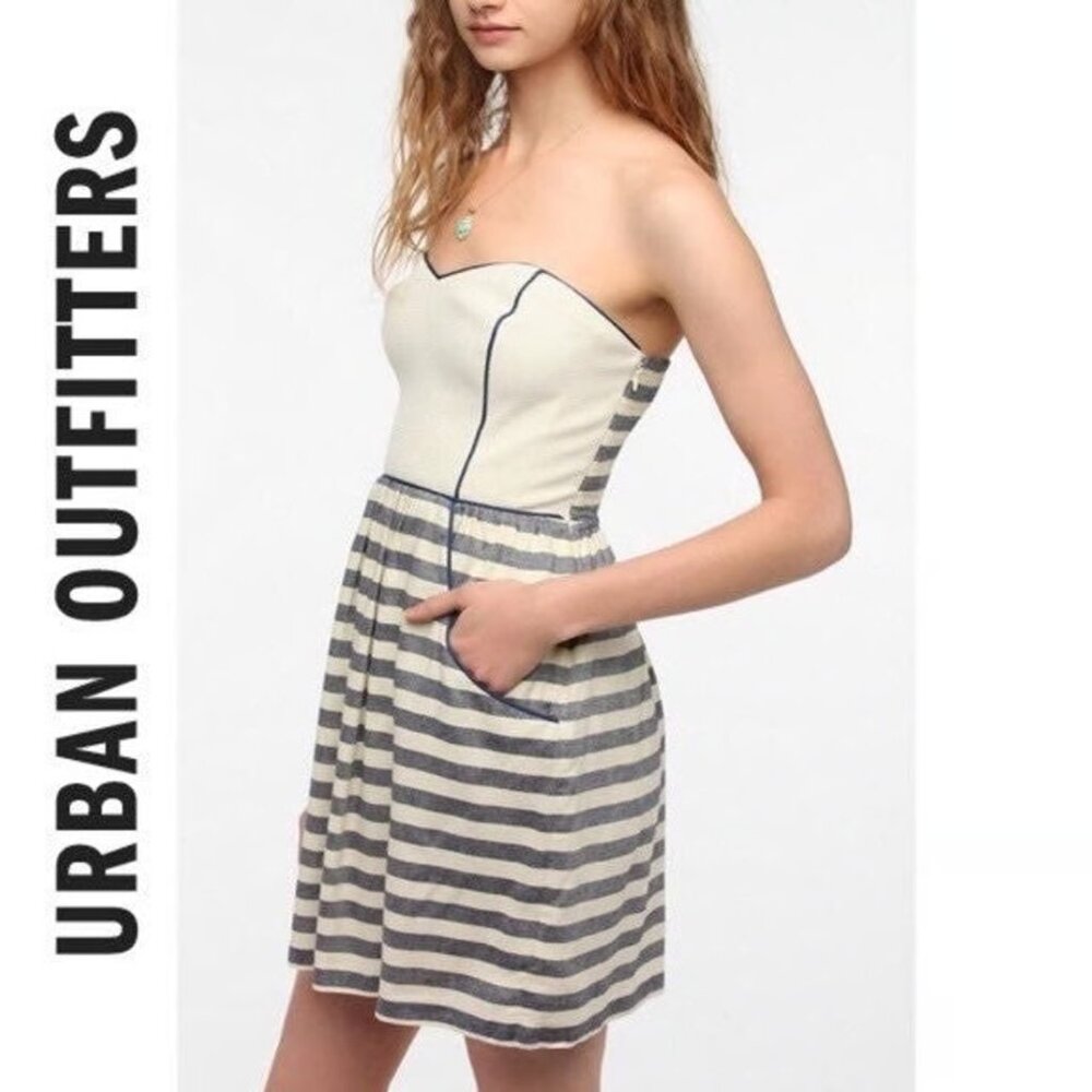 Kimchi Blue Cream and Navy Striped Dress